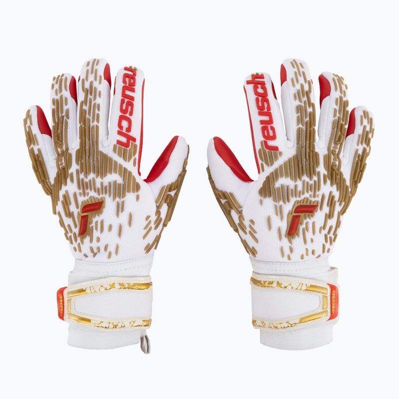 Rękawice bramkarskie Reusch Attrakt Freegel Silver white/gold/fiery red