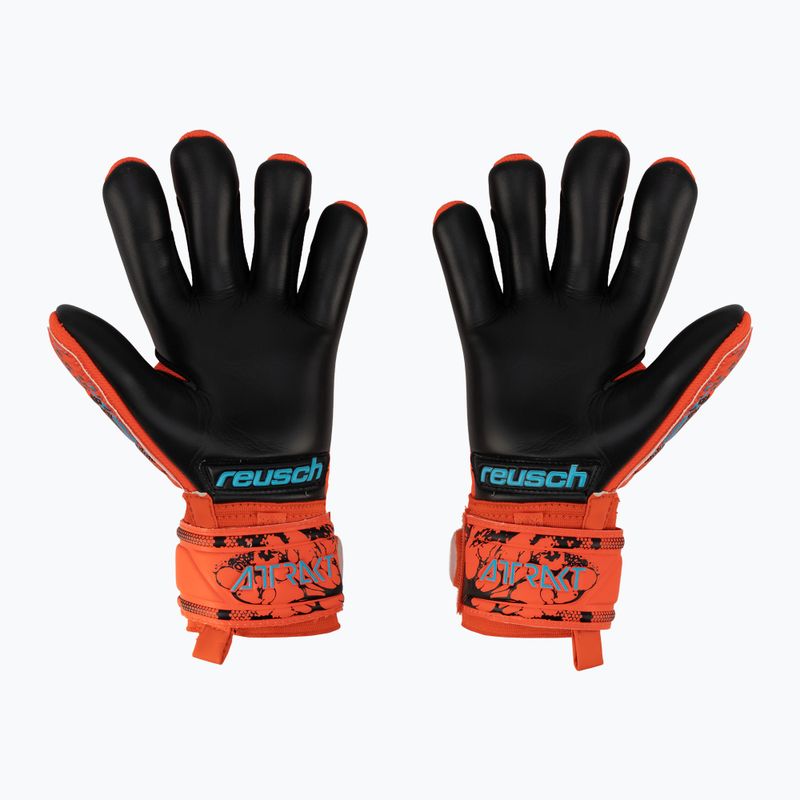 Rękawice bramkarskie dziecięce Reusch Attrakt Grip Evolution Finger Support bright red/future blue 2