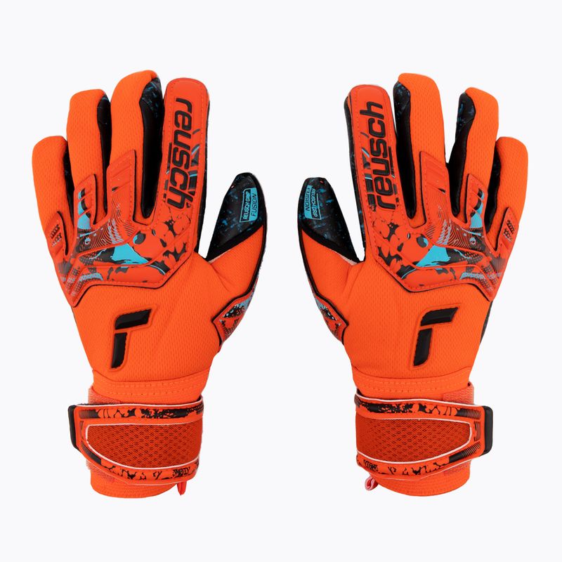 Rękawice bramkarskie dziecięce Reusch Attrakt Fusion Guardian bright red/future blue/black