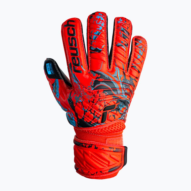 Rękawice bramkarskie dziecięce Reusch Attrakt Silver Roll Finger bright red/future blue/black 4