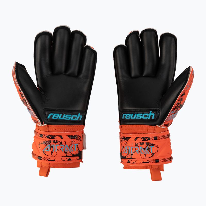 Rękawice bramkarskie dziecięce Reusch Attrakt Silver Roll Finger bright red/future blue/black 2