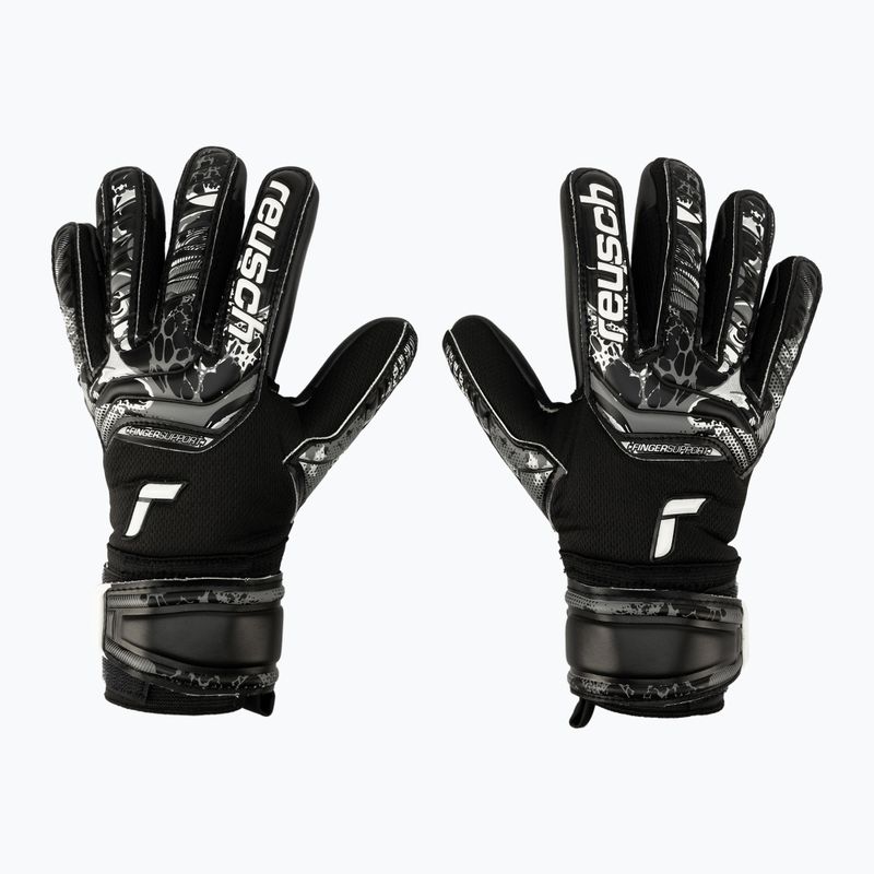 Rękawice bramkarskie dziecięce Reusch Attrakt Infinity Finger Support black
