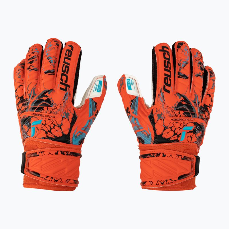 Rękawice bramkarskie dziecięce Reusch Attrakt Solid Finger Support bright red/future blue