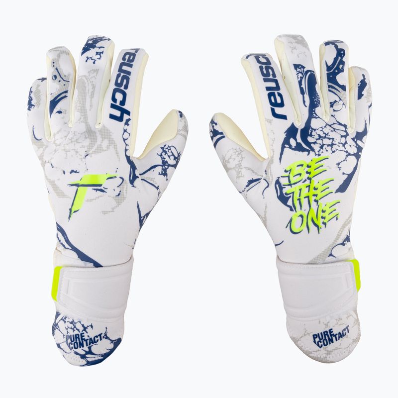 Rękawice bramkarskie Reusch Pure Contact Gold X white/deep blue