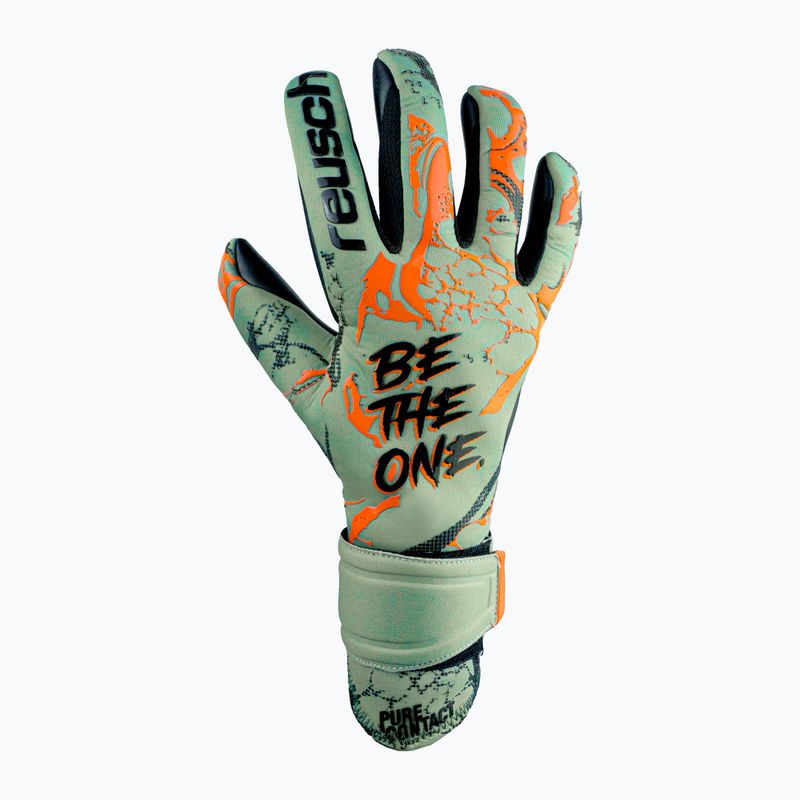 Rękawice bramkarskie Reusch Pure Contact Gold shark green/shocking orange 4