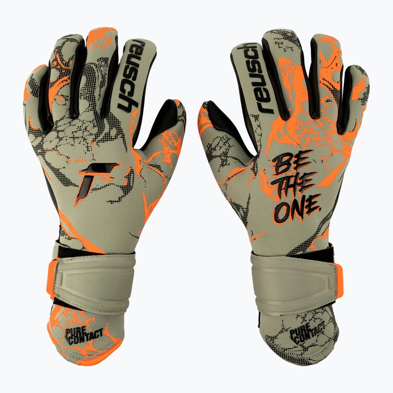 Rękawice bramkarskie Reusch Pure Contact Gold shark green/shocking orange