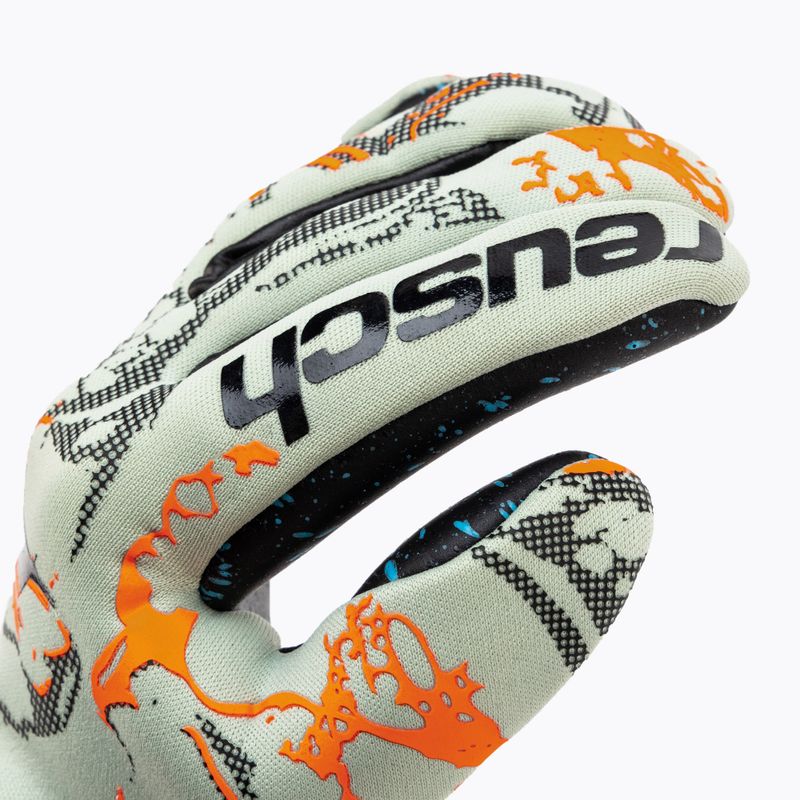 Rękawice bramkarskie dziecięce Reusch Pure Contact Fusion shark green/shocking orange 3