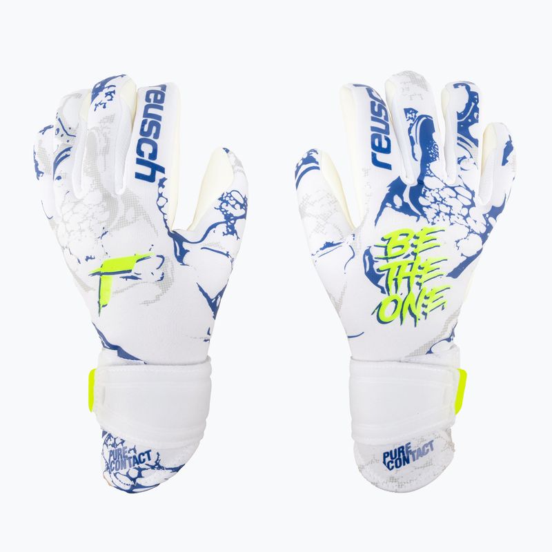 Rękawice bramkarskie dziecięce Reusch Pure Contact Silver white/deep blue