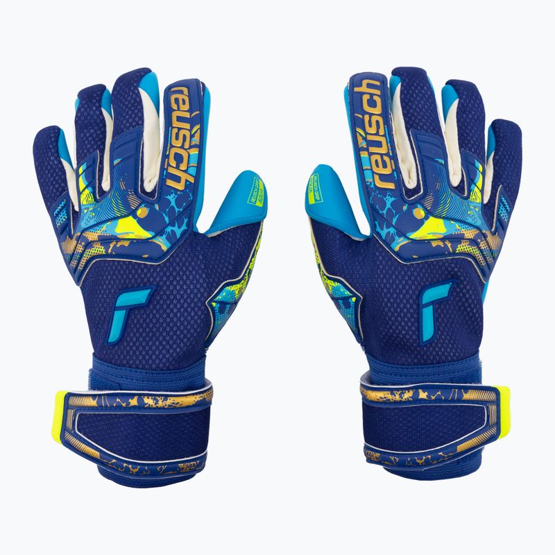 Rękawice bramkarskie Reusch Attrakt Aqua true blue/gold/aqua blue
