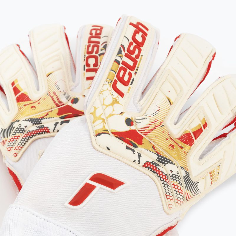 Rękawice bramkarskie Reusch Attrakt Gold X GluePrint white/gold/fiery red 4