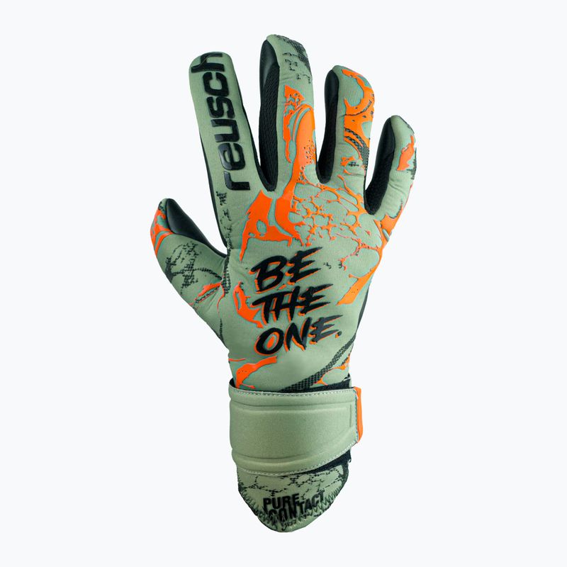 Rękawice bramkarskie dziecięce Reusch Pure Contact Gold shark green/shocking orange 5