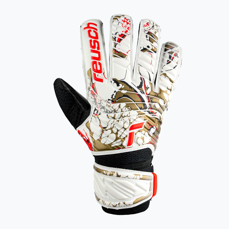 Rękawice bramkarskie Reusch Attrakt Solid white/gold/black 5