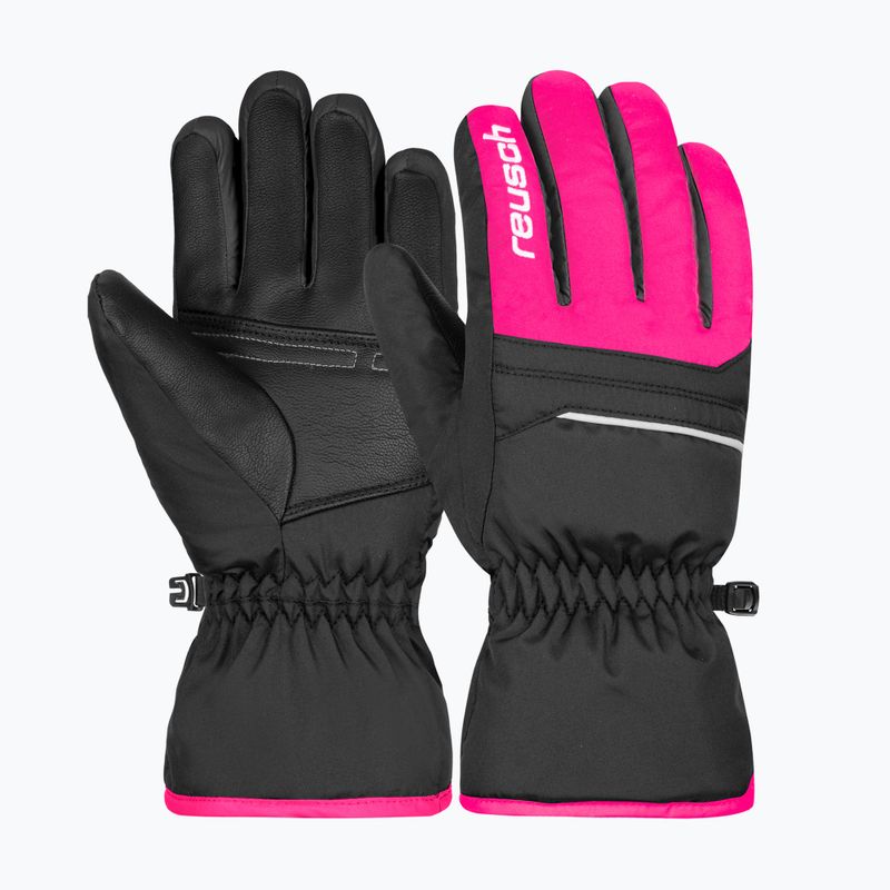 Rękawice narciarskie dziecięce Reusch Alan black/pink glo 5