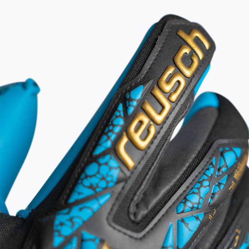 Rękawice bramkarskie Reusch Attrakt Aqua Finger Support black/gold/aqua 5