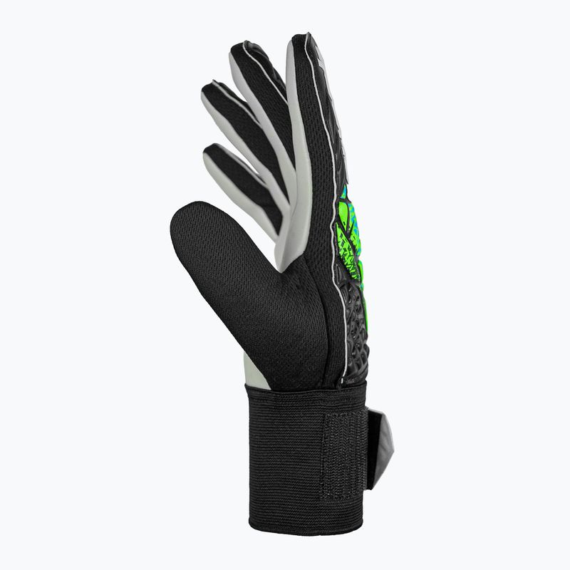 Rękawice bramkarskie dziecięce Reusch Attrakt Starter Solid Junior black/fluo lime/aqua 4