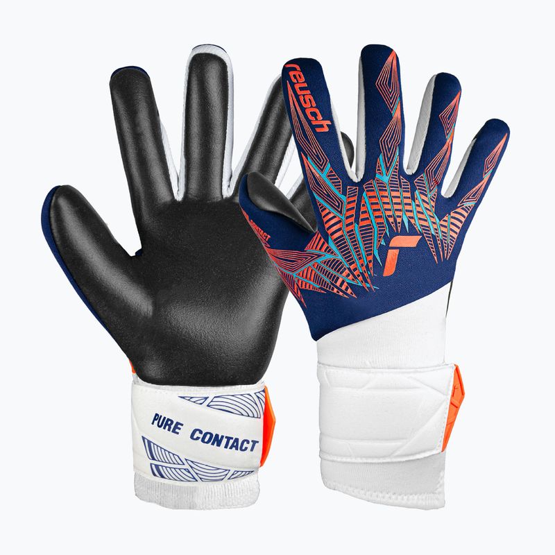 Rękawice bramkarskie dziecięce Reusch Pure Contact Silver Junior premium blue/electric orange/black