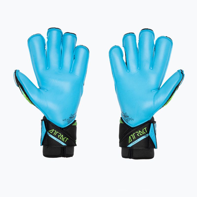 Rękawice bramkarskie Reusch Attrakt Aqua Evolution black/fluo lime/aqua 2