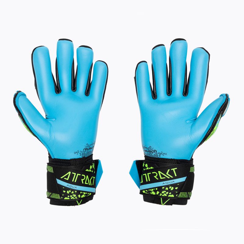 Rękawice bramkarskie Reusch Attrakt Aqua black/fluo lime/aqua 2