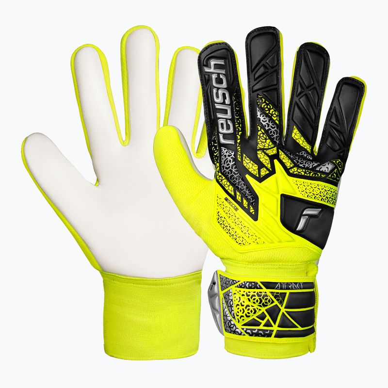 Rękawice bramkarskie Reusch Attrakt Starter Solid safety yellow/silver