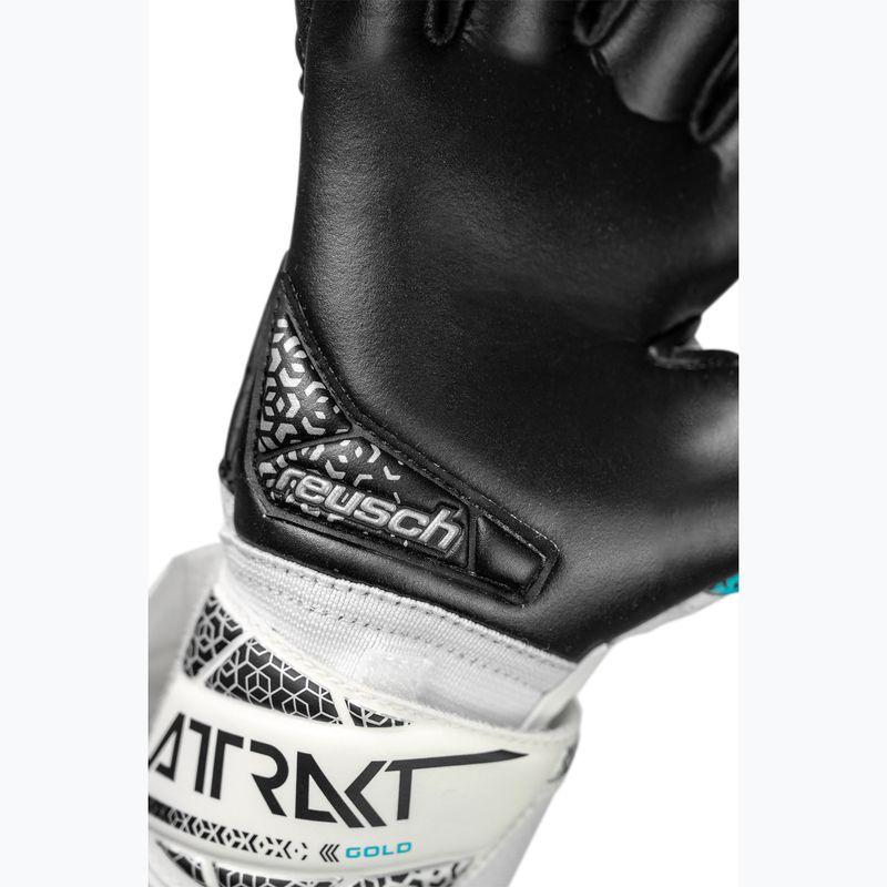 Rękawice bramkarskie dziecięce Reusch Attrakt Gold NC Junior white/silver/black 5