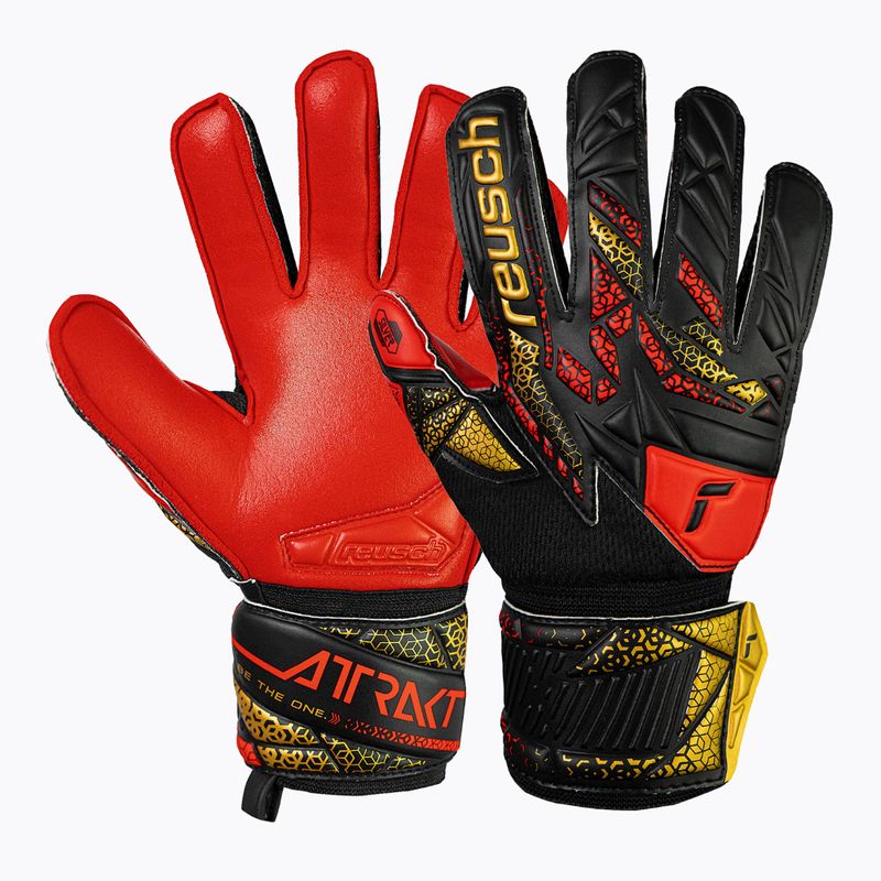 Rękawice bramkarskie Reusch Attrakt Silver Junior black/gold/fiery red