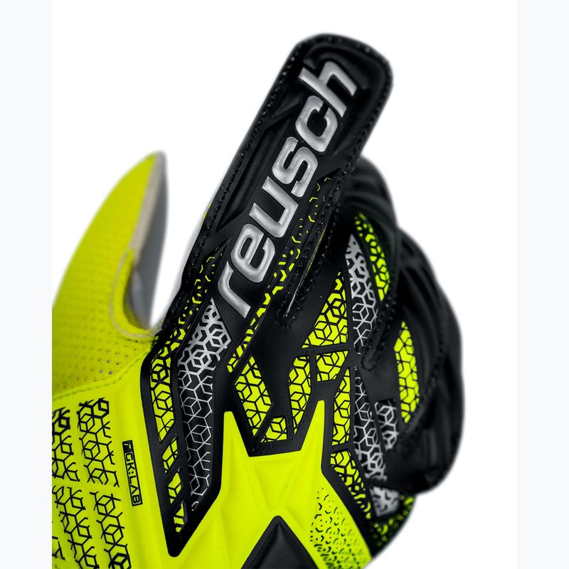 Rękawice bramkarskie dziecięce Reusch Attrakt Solid Junior safety yellow/silver 5