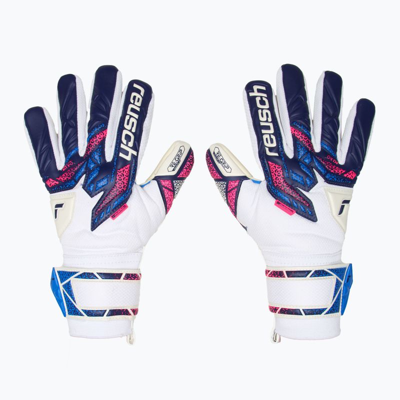 Rękawice bramkarskie dziecięce Reusch Attrakt RE:GRIP NC Junior blue/pink/white 2