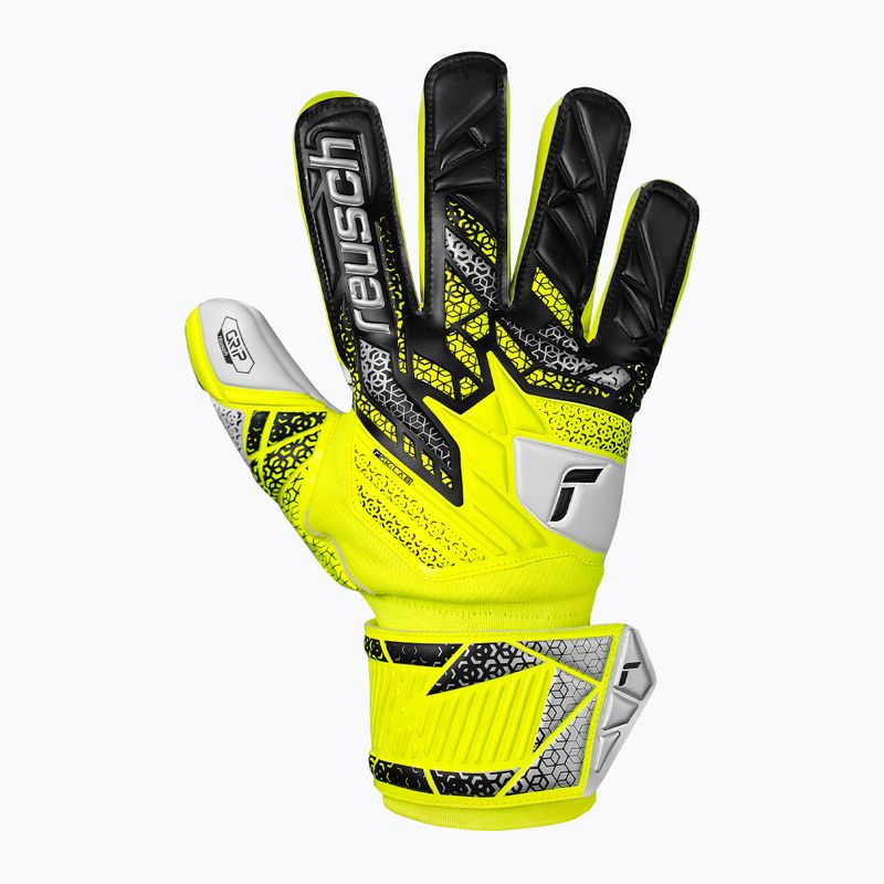 Rękawice bramkarskie dziecięce Reusch Attrakt Grip Junior safety yellow/silver 2