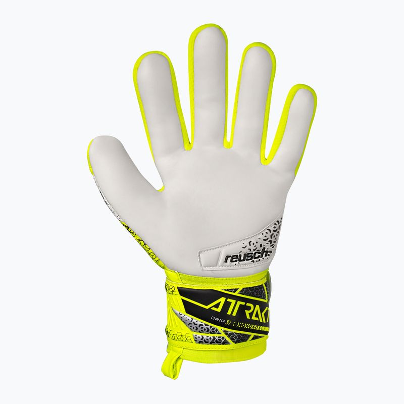 Rękawice bramkarskie dziecięce Reusch Attrakt Grip Junior safety yellow/silver 3