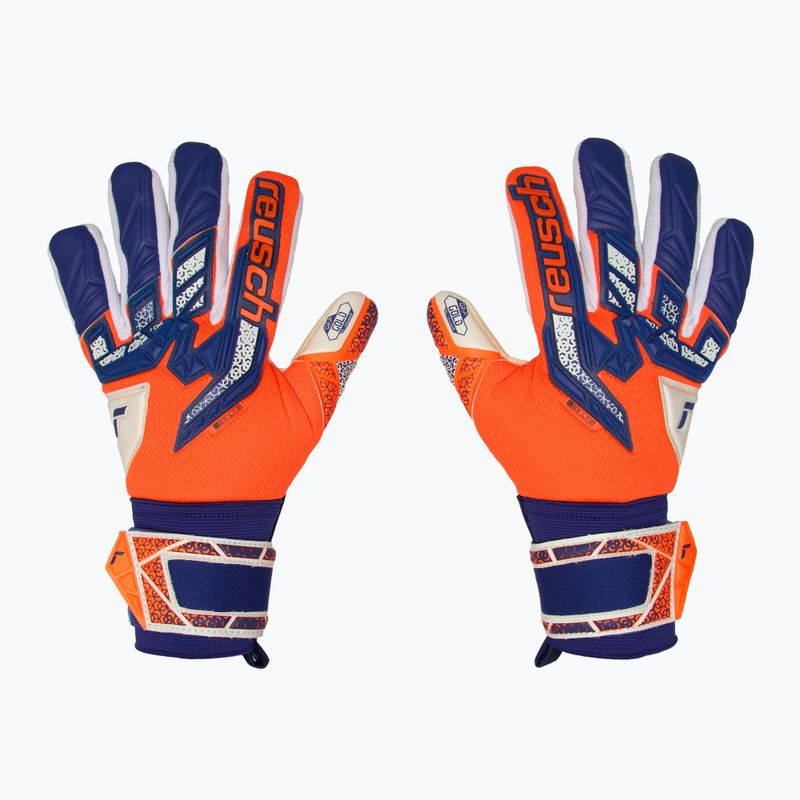 Rękawice bramkarskie dziecięce Reusch Attrakt Freegel Gold NC Junior orange/blue 2