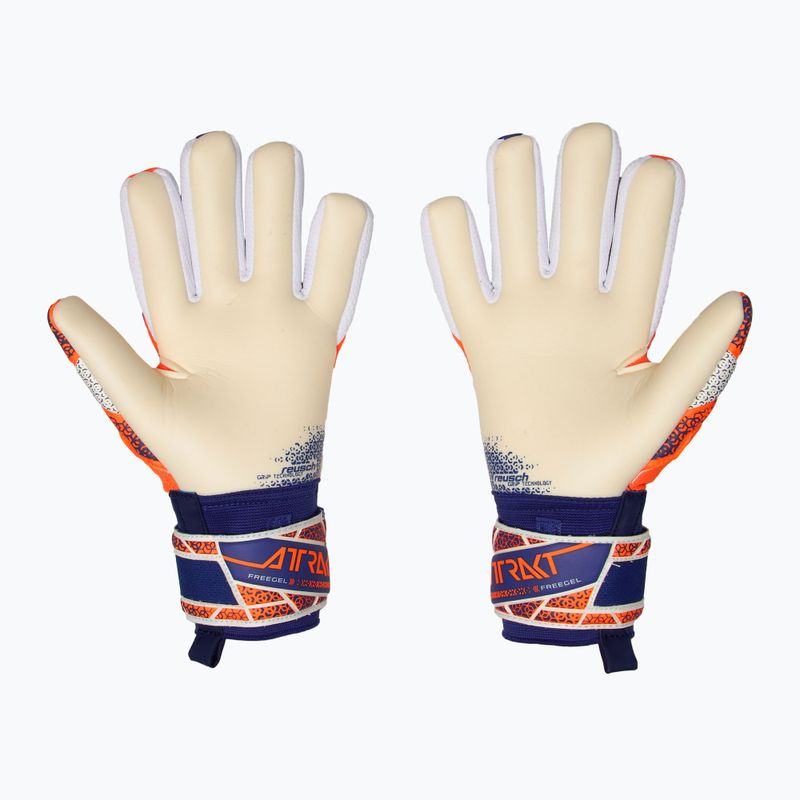 Rękawice bramkarskie dziecięce Reusch Attrakt Freegel Gold NC Junior orange/blue 3