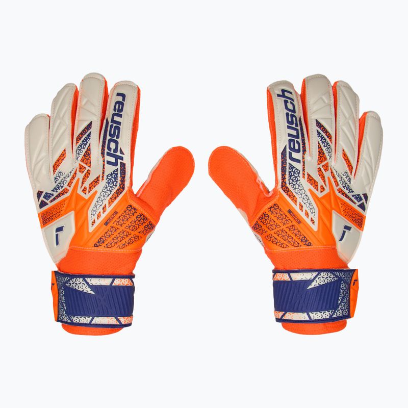 Rękawice bramkarskie dziecięce Reusch Attrakt Solid Junior shocking orange/energize blue 2
