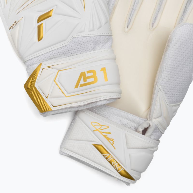 Rękawice bramkarskie dziecięce Reusch Attrakt AB1 Solid Junior white/gold 5