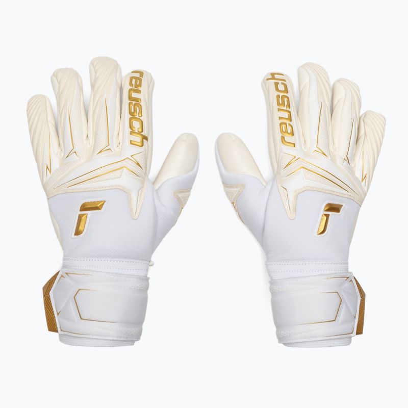 Rękawice bramkarskie Reusch Attrakt AB1 Advance white/gold 2