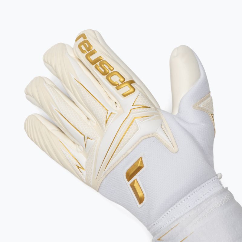Rękawice bramkarskie Reusch Attrakt AB1 Advance white/gold 4