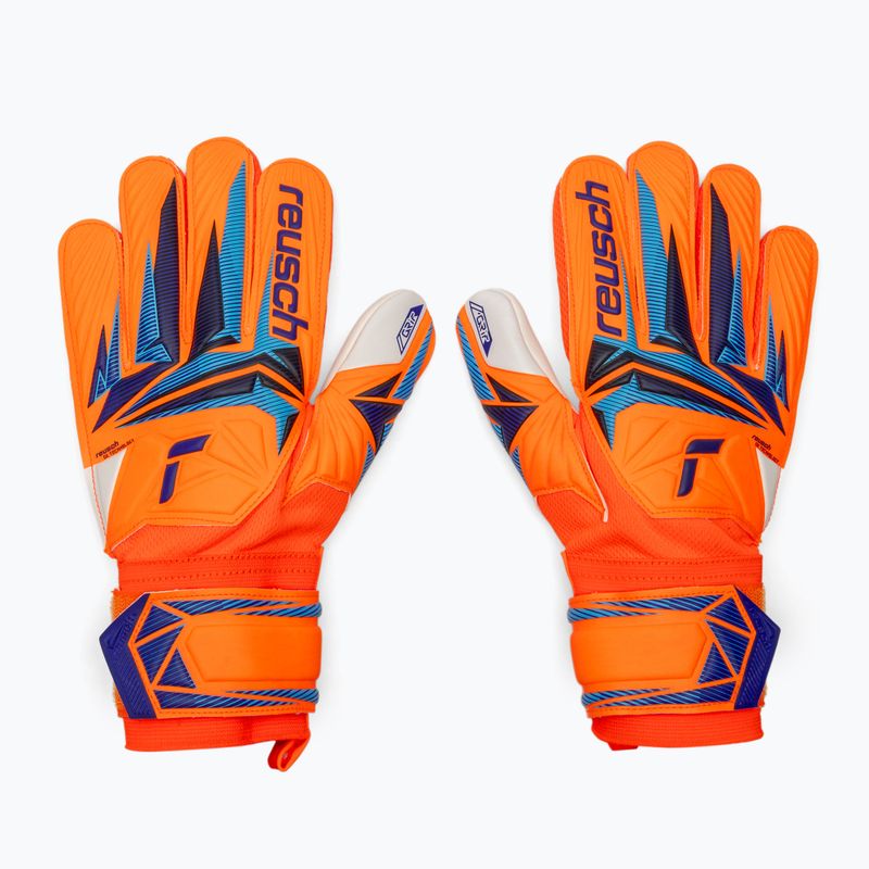 Rękawice bramkarskie dziecięce Reusch Attrakt Grip Junior shocking orange/blue 2
