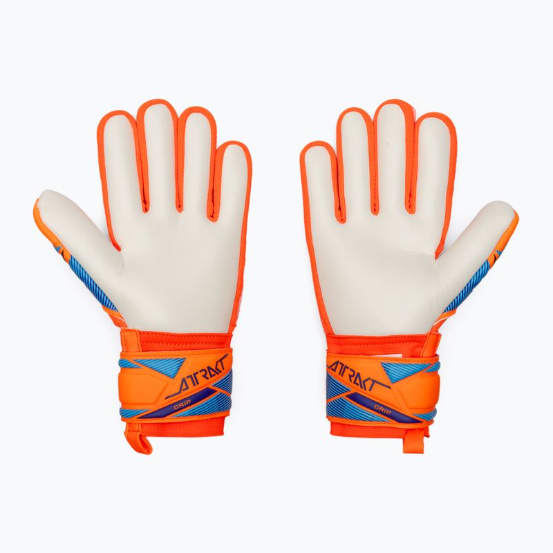 Rękawice bramkarskie dziecięce Reusch Attrakt Grip Junior shocking orange/blue 3