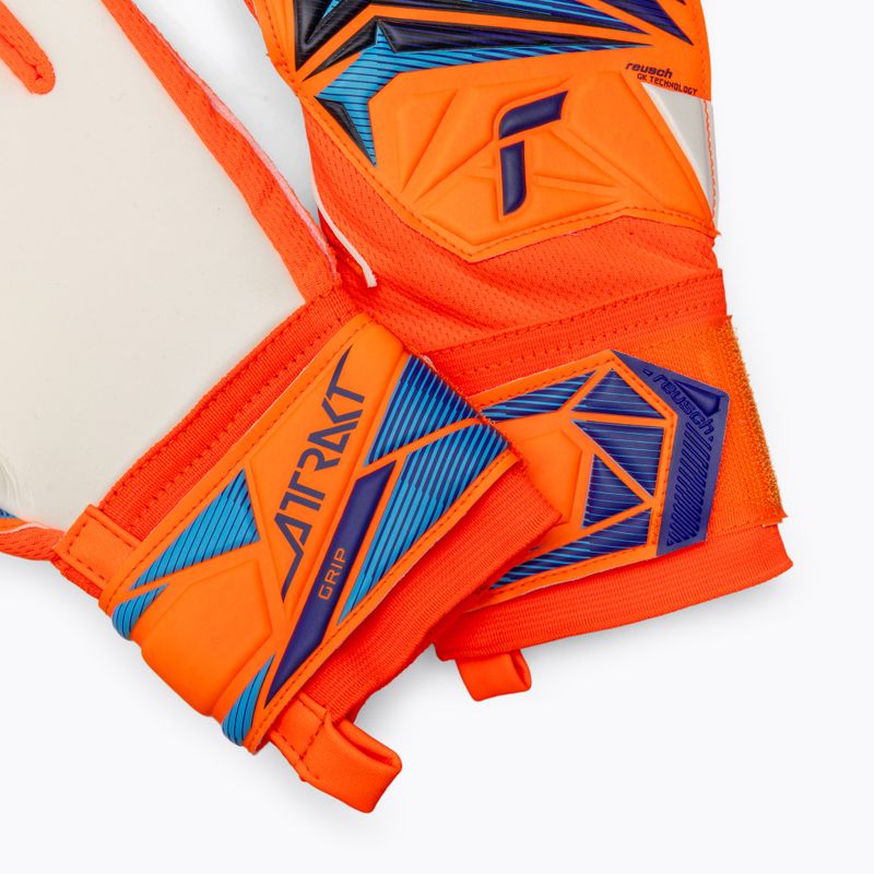 Rękawice bramkarskie dziecięce Reusch Attrakt Grip Junior shocking orange/blue 5