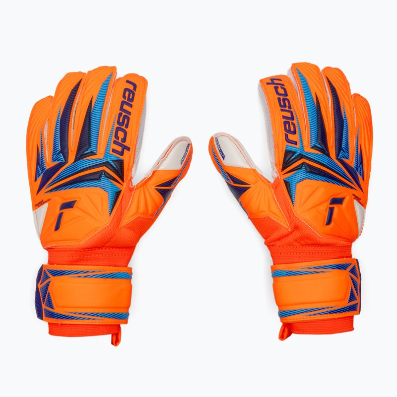 Rękawice bramkarskie dziecięce Reusch Attrakt Advance Junior shocking orange/blue 2