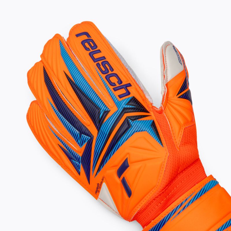 Rękawice bramkarskie dziecięce Reusch Attrakt Advance Junior shocking orange/blue 4