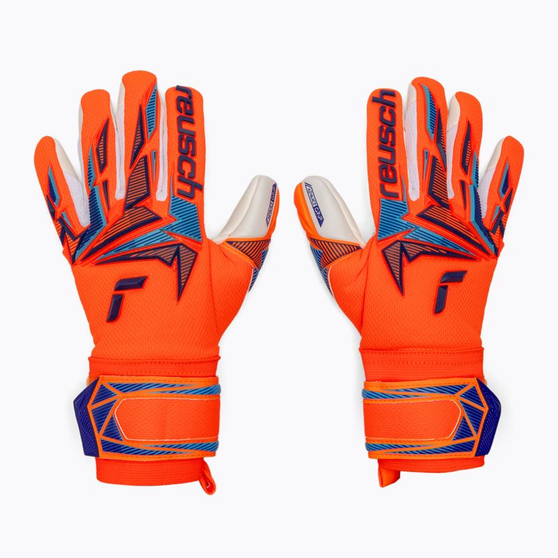 Rękawice bramkarskie dziecięce Reusch Attrakt Freegel Advance Junior shocking orange/blue 2