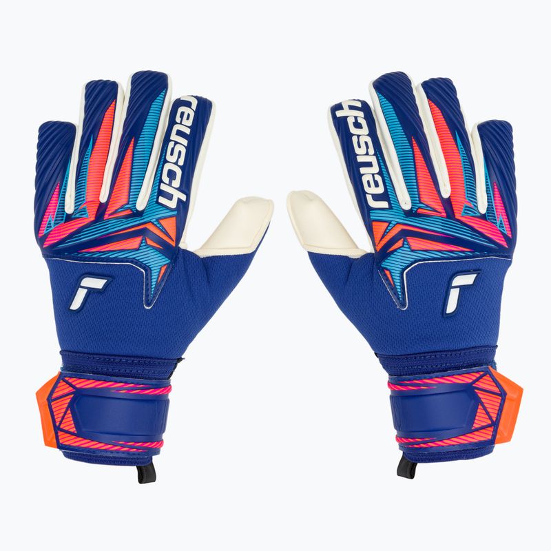 Rękawice bramkarskie dziecięce Reusch Attrakt Gold X NC Junior sharp blue/white/shocking orange 2