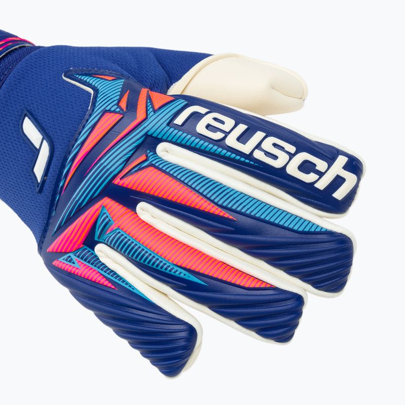 Rękawice bramkarskie dziecięce Reusch Attrakt Gold X NC Junior sharp blue/white/shocking orange 4
