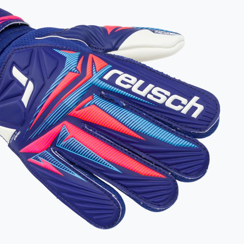 Rękawice bramkarskie dziecięce Reusch Attrakt Grip Junior sharp blue/white/shocking orange 4