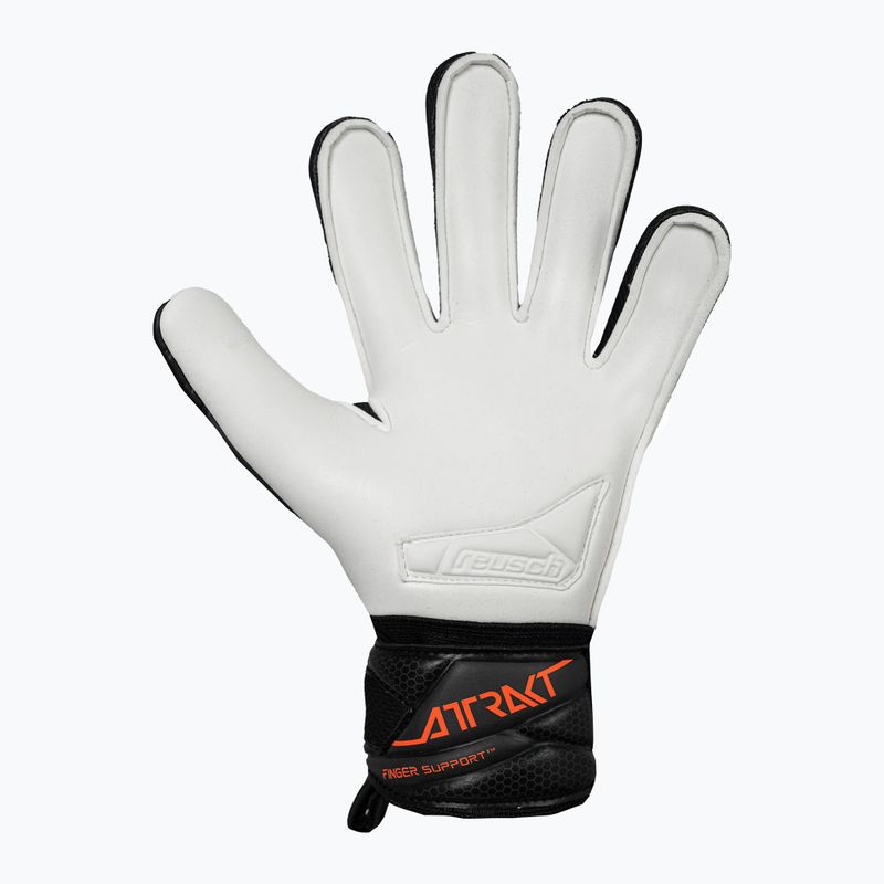 Rękawice bramkarskie dziecięce Reusch Attrakt Advance Finger Support Junior black/shocking orange 3