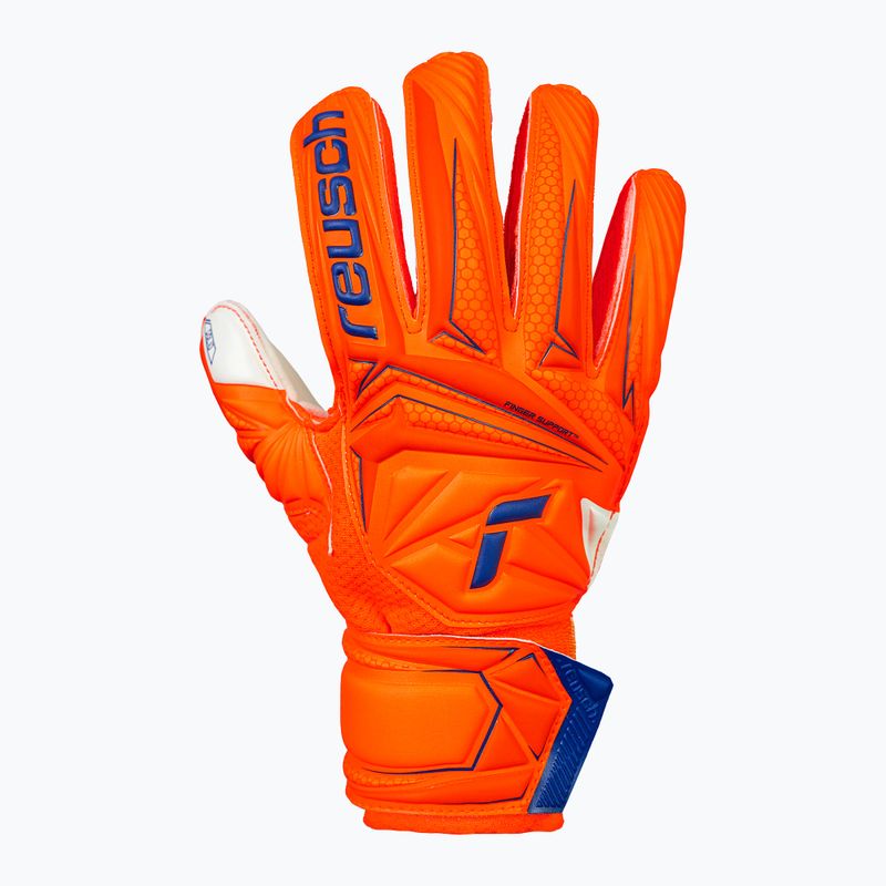 Rękawice bramkarskie dziecięce Reusch Attrakt Solid Finger Support Junior shocking orange/blue 2