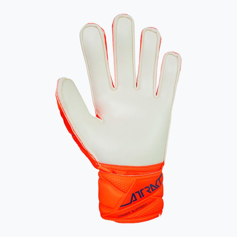 Rękawice bramkarskie dziecięce Reusch Attrakt Solid Finger Support Junior shocking orange/blue 3