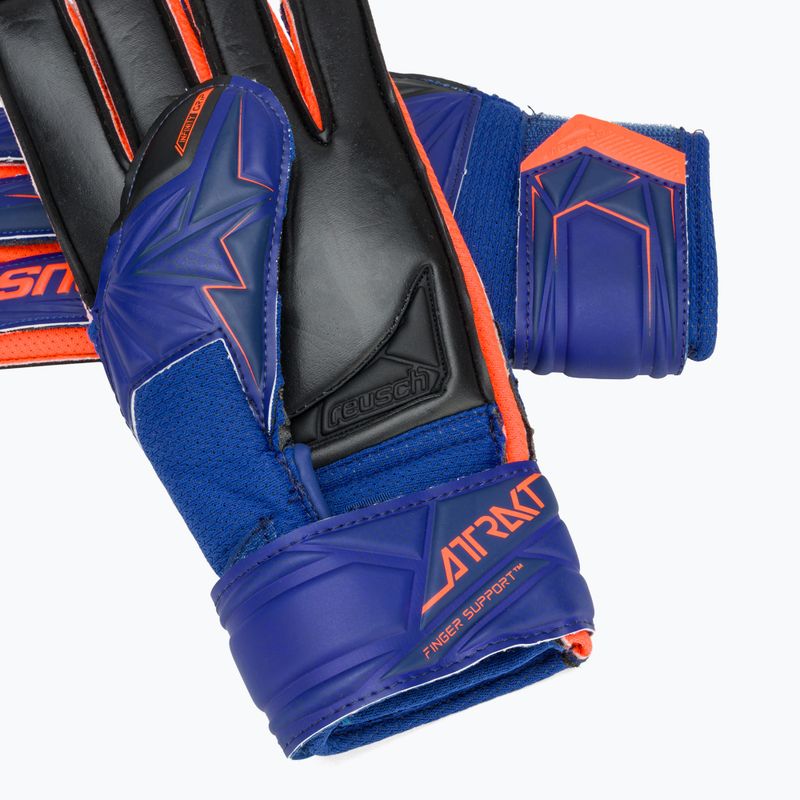 Rękawice bramkarskie dziecięce Reusch Attrakt Infinity Finger Support Junior sharp blue/shocking orange/black 6