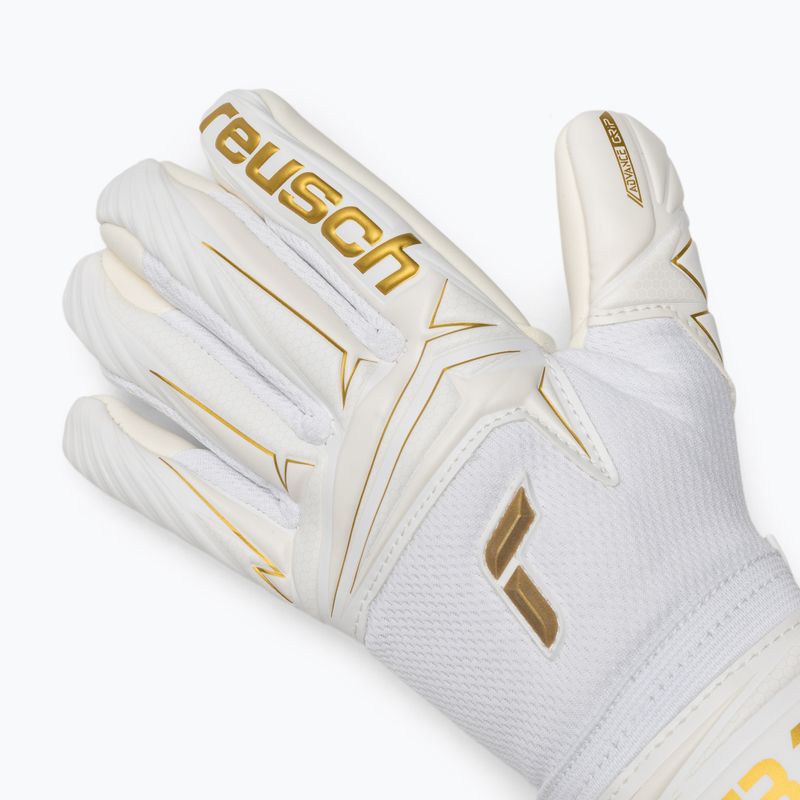 Rękawice bramkarskie dziecięce Reusch Attrakt AB1 Advance Junior white/gold 4