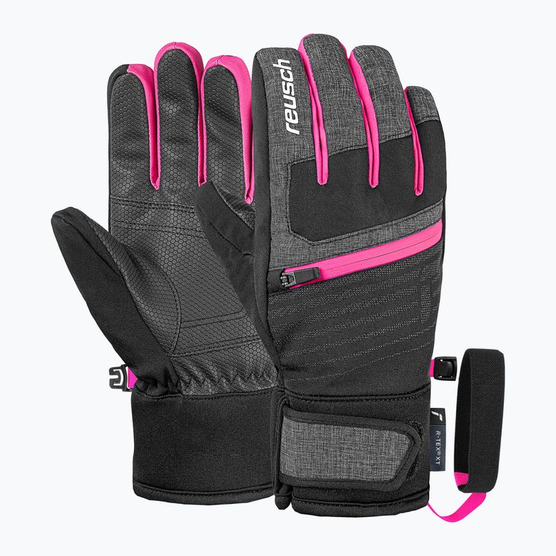 Rękawice narciarskie dziecięce Reusch Leo R-Tex XT black/black melange/pink glo